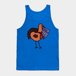 Cute Thanksgiving Turkey with Birthday Greetings Tank Top